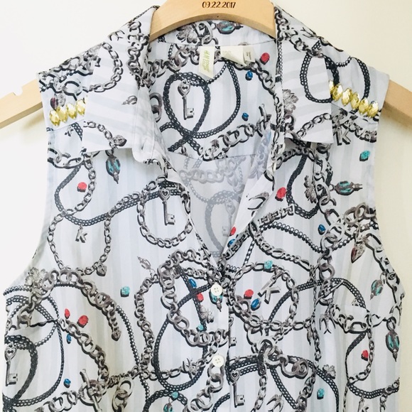 🤑FREE w/ purchase! H&M Conscious Chain Print Tank - Picture 6 of 16